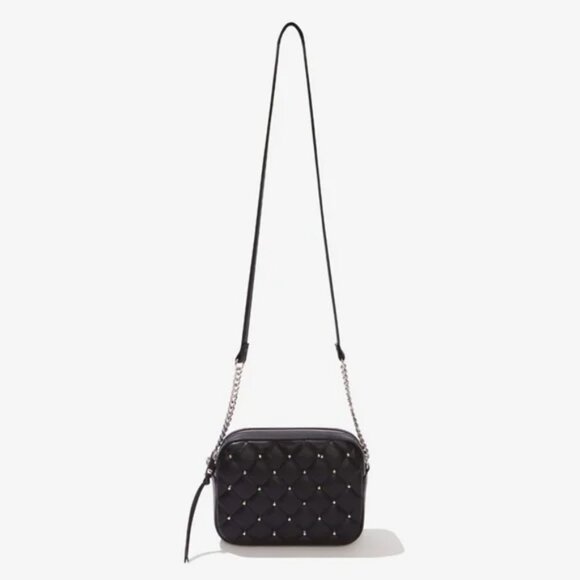 Rebecca Minkoff Black Quilted Studded Crossbody Bag - Picture 1 of 4